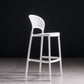 Modern Plastic Barstool Low Back Counter Stool in Matte Finish