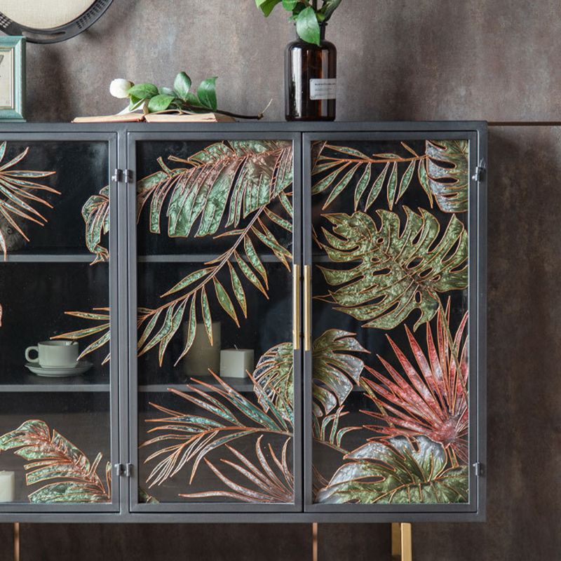 Iron 2/4 - Door Accent Cabinet Industrial Accent Cabinet with Wood Accents Clearhalo 'Cabinets & Chests' 'cabinets_chests' 'furn' 'furn_cabinets_chests' 'Furniture' 'Living Room Furniture' 1200x1200_997288e7-3f04-4612-a821-1479438da46f