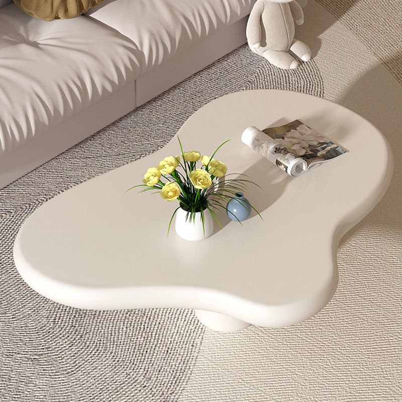 Modern Wooden Free Form Top Coffee Table 4 Legs Cocktail Table