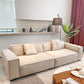 Divano a braccio quadrato a 4 posti moderno 110.23 "divano in leatine di beige largo