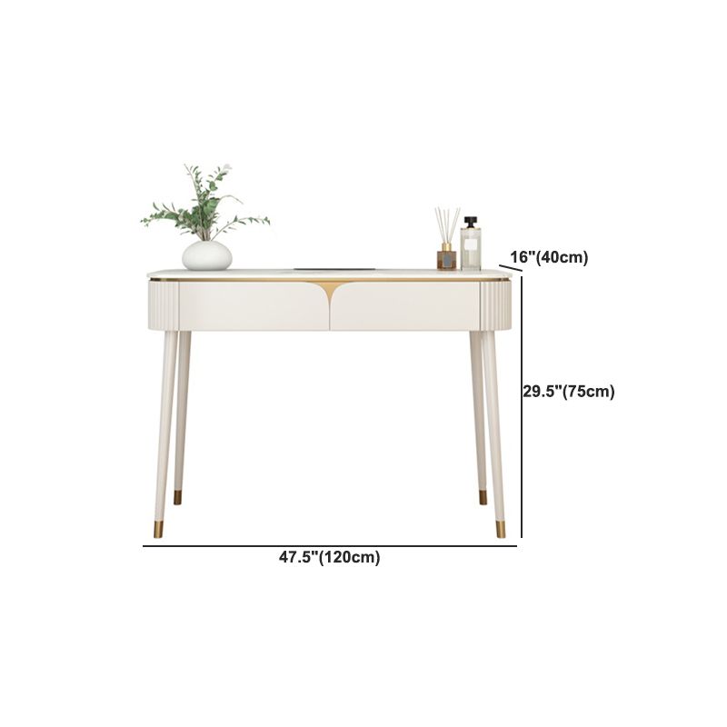 Witte stenen top ijdelheid met laden 29.52 "H ijdelheid set met ontlasting