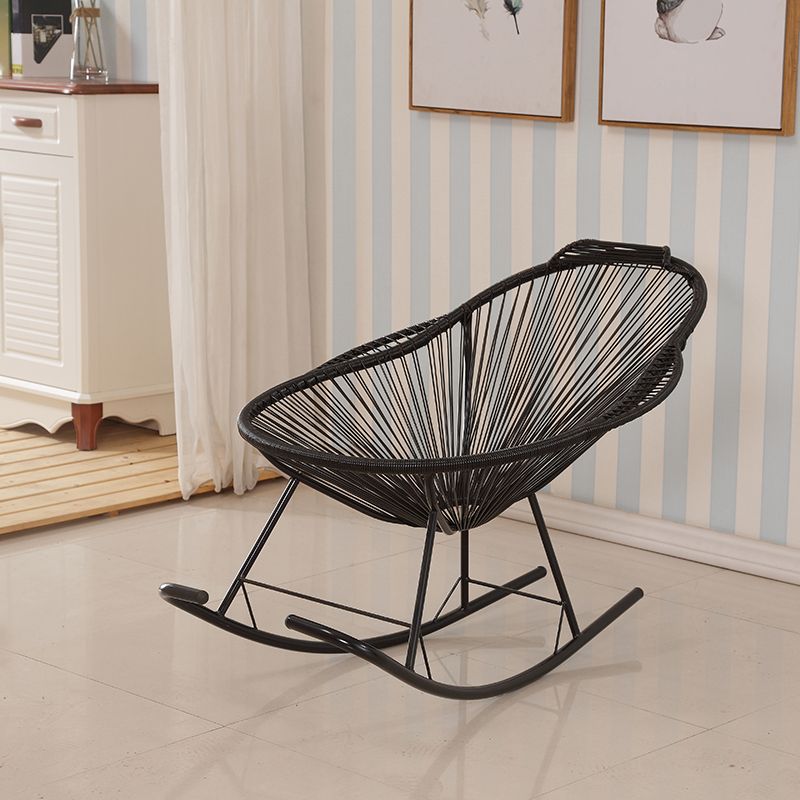 Single Iron Base Home Lazy Chair Leisure Rocking Chair for Balcony Clearhalo 'Chairs & Seating' 'furn' 'furn_rocking_chairs' 'Furniture' 'Living Room Furniture' 'Rocking Chairs' 'rocking_chairs' 1200x1200_997573ca-0f9c-467b-afc4-d3876398e2fd