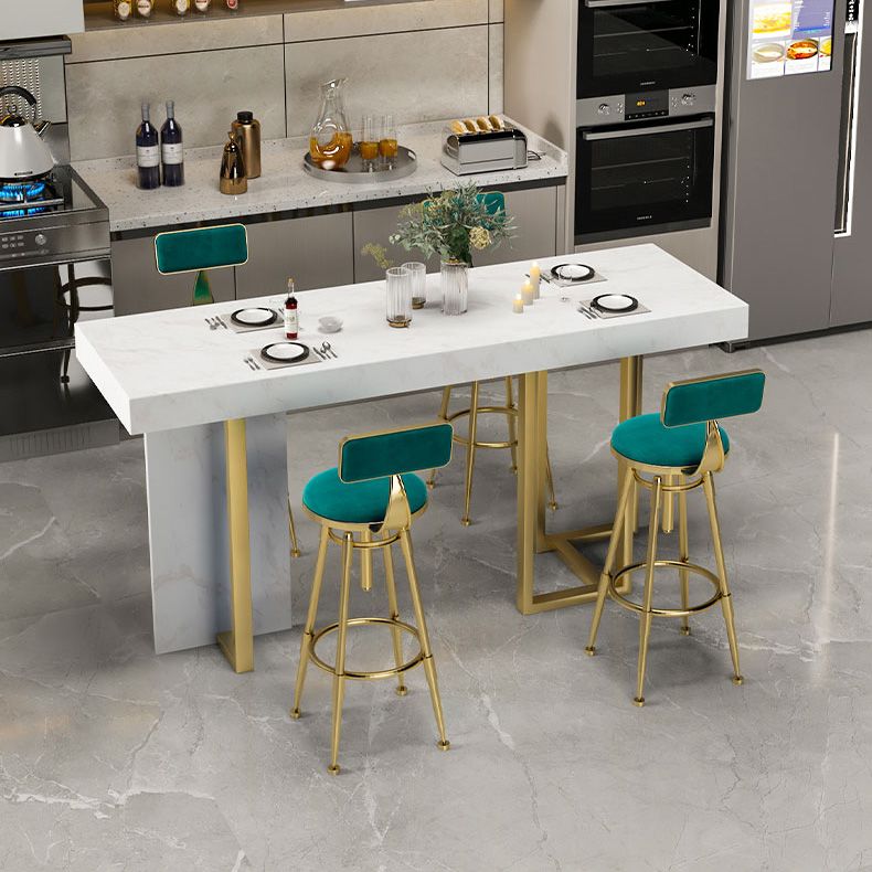 Rectangle Faux Marble Top Bar Table Industrial Counter Height Table with Double Pedestal Clearhalo 'Bar Furniture' 'Bar Tables' 'bar_tables' 'furn' 'furn_bar_tables' 'Furniture' 'Kitchen & Dining Furniture' 1200x1200_99761aa2-b9f1-4fd2-8eaa-343702abdfd5