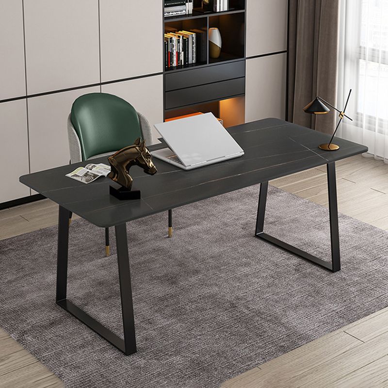 29.53" H Glam Office Desk Rectangular Secretary Desk with Metal Legs Clearhalo 'furn' 'furn_office_desk' 'Furniture' 'Office Desks' 'Office Furniture' 'office_desk' 1200x1200_9976eb39-ca07-4a08-bfec-2efcec9ad115
