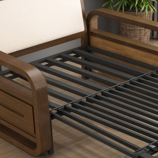 Dormiente imbottito in futon e materasso in legno massiccio grigio con deposito