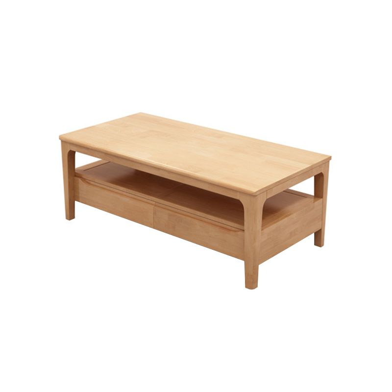 Contemporary 4 Legs Solid Wood with Drawer Rectangular/Square Coffee Table Clearhalo 'Coffee & Accent Tables' 'Coffee Tables' 'coffee_tables' 'furn' 'furn_coffee_tables' 'Furniture' 'Living Room Furniture' 1200x1200_9977dee7-a3ac-4da7-aad3-71e656cfd3ed