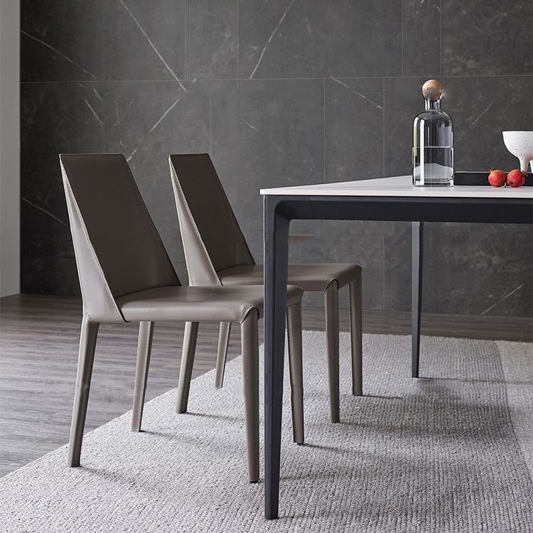 Industrial Style Sintered Stone Dining Table Rectangle Shape Table with 4 Legs Base Clearhalo ' dining_table' 'Dining Tables & Seating' 'Dining Tables' 'Furniture' 'furniture_dining_table' 'Kitchen & Dining Furniture' 'kitchen&dining_furn' 'kitchen' 'kitchen_dining_table' 1200x1200_99793b05-b37b-43a1-b36e-acd28f6b19d2