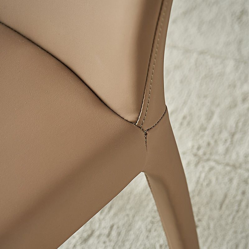 Moderne binnenarmloze eetkamerstoel faux leren zijstoel voor thuis