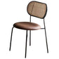 Silla de comedor de caña contemporánea para comedor de cuero falso