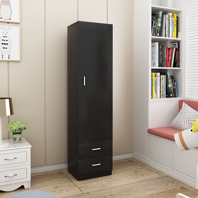 Contemporary Style Wardrobe Armoire Wood Non-Hanging Armoire with Door