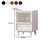 正方形のソリッドウッドカウンタートップホワイト/ブラック/チェリー/ウッド/クルミラタンフレームナイトスタンド