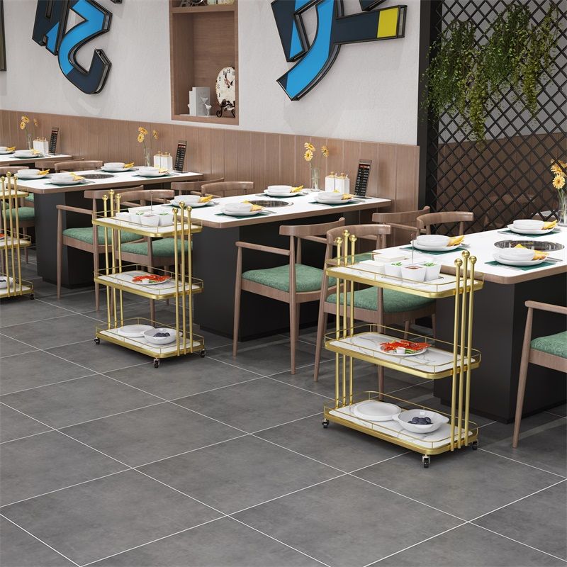 Dining Room Rolling Prep Table Stone Open Storage Prep Table