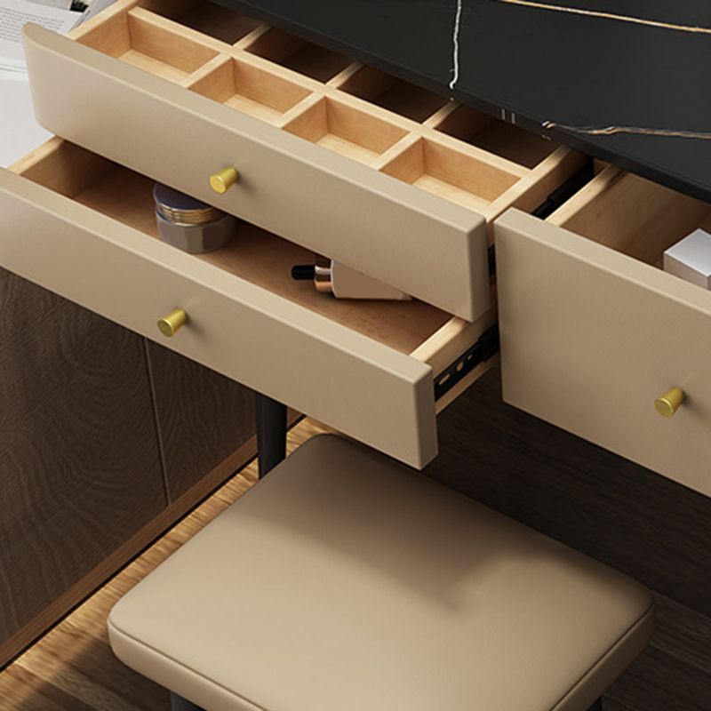 3-Drawer Modern Stone Eitelkeit Make-up-Schminktisch mit Stuhl