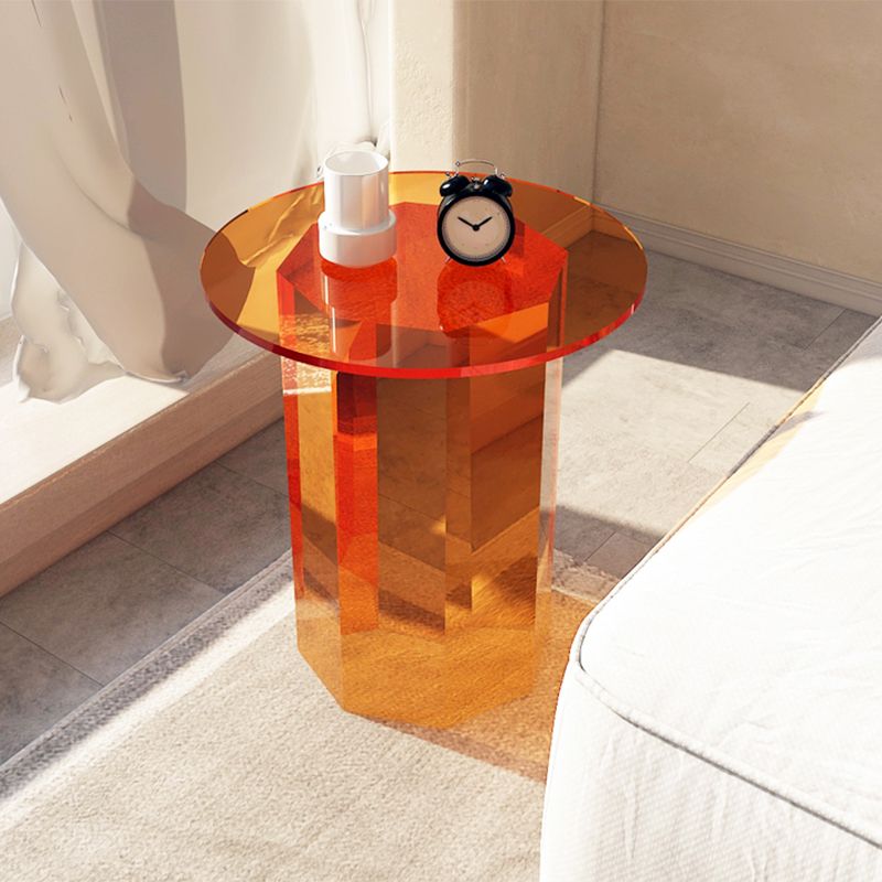 Contemporary Accent Side Table Pedestal Acrylic Round Living Room End Table Clearhalo 'Coffee & Accent Tables' 'End & Side Tables' 'end_side_tables' 'furn' 'furn_end_side_tables' 'Furniture' 'Living Room Furniture' 1200x1200_997dda69-43f9-4e8b-b632-f086637b32a7