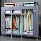 Contemporary Wardrobe Closet with Shelves Steel Wardrobe Cabinet