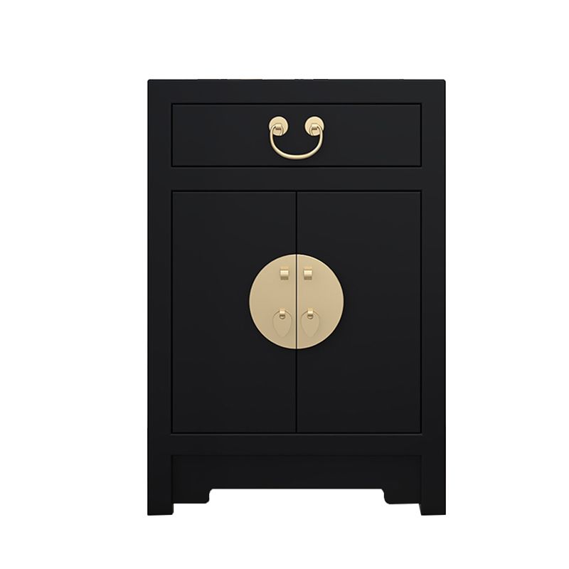 Nightand en bois massif avec armoire 27,5 "de haut 1 - Terre-table de tiroir