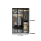 Glass and Wood Wardrobe Cabinet Modern Hinged Wardrobe Armoire