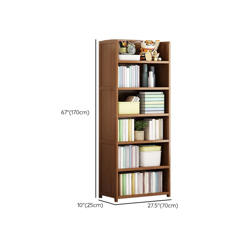 Contemporary Bamboo Bookcase Standard Closed Back Bookshelf with Shelves Clearhalo 'Bookcases' 'furn' 'furn_bookcases' 'Furniture' 'Office Furniture' 1200x1200_998012c2-c2b1-46bf-87b2-285460f0a025