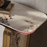 Tavolo accento console dorata glam tavolo di divano console in pietra per hall