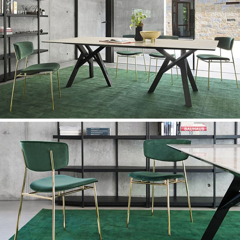 Leather Contemporary Restaurant Side Chair Open Dark Color Dining Chair Clearhalo ' kitchen&dining_furn' 'Dining Chairs' 'Dining Tables & Seating' 'dining_chair' 'furn' 'furn_dining_chair' 'Furniture' 'furniture_dining_chair' 'Kitchen & Dining Furniture' 'kitchen' 1200x1200_9981cd2a-81b8-4cbe-ad8e-940d8021b301