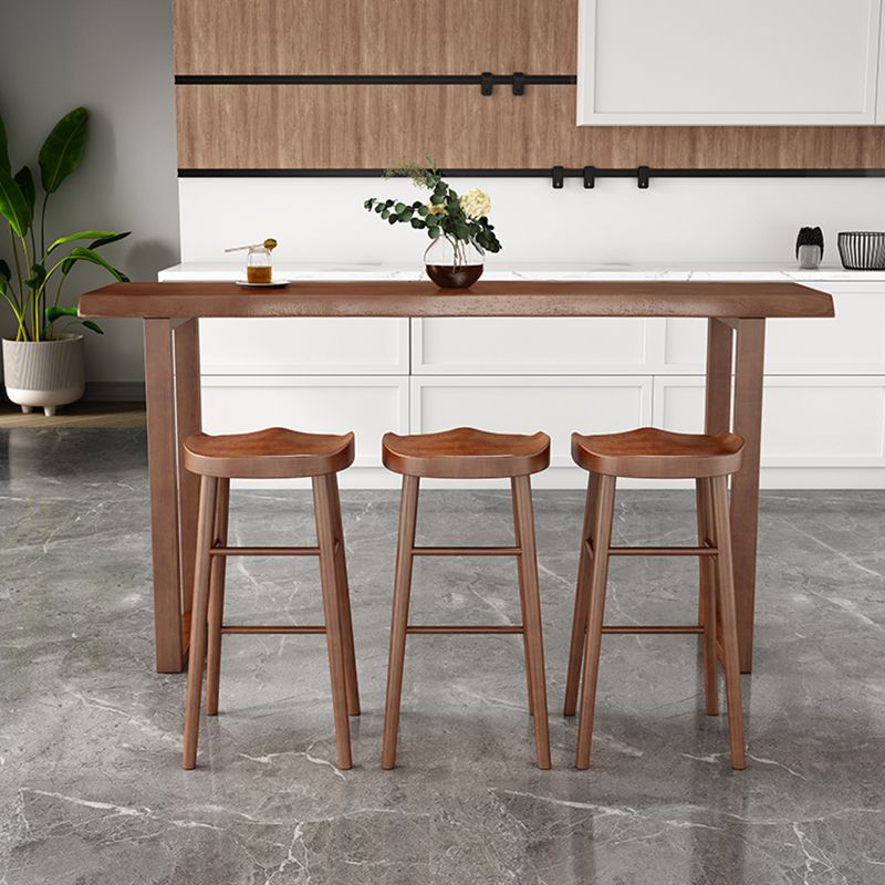 Wood Bar Dining Table Modern Bar Table with Sled Base for Milk Tea Shop Clearhalo 'Bar Furniture' 'Bar Tables' 'bar_tables' 'furn' 'furn_bar_tables' 'Furniture' 'furniture_bar_tables' 'Kitchen & Dining Furniture' 1200x1200_99829329-3808-44e4-becf-44de6ee3829e