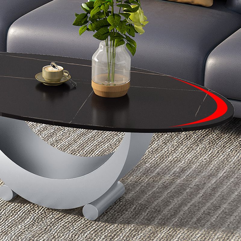 2 Piece Nesting Tables Oval Minimalist Modern Coffee Table Set Clearhalo 'Coffee & Accent Tables' 'Coffee Tables' 'coffee_tables' 'furn' 'furn_coffee_tables' 'Furniture' 'Living Room Furniture' 1200x1200_998424a0-7edd-49e0-a6df-36687159059e