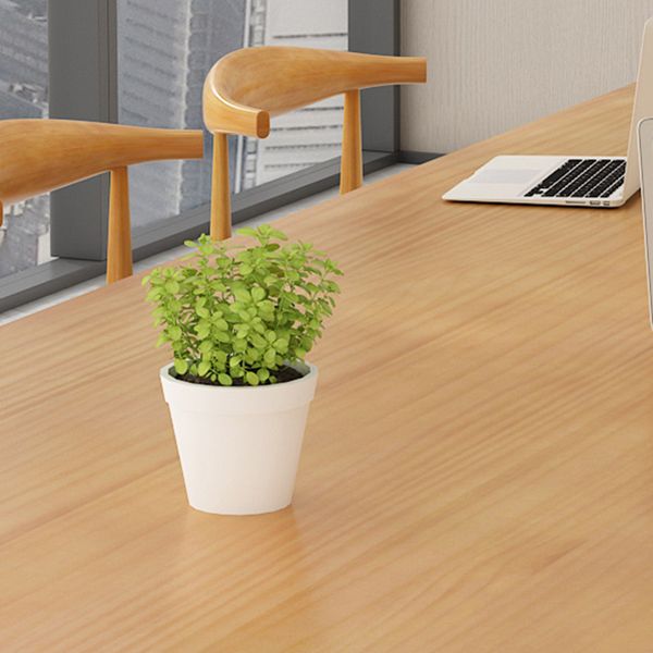 Natural Oval Solid Wood Desk Industrial Writing Desk with Black Steel Table Leg Clearhalo 'furn' 'furn_office_desk' 'Furniture' 'Office Desks' 'Office Furniture' 'office_desk' 1200x1200_9986b318-18a9-4bd8-8a3d-4267e1429d61