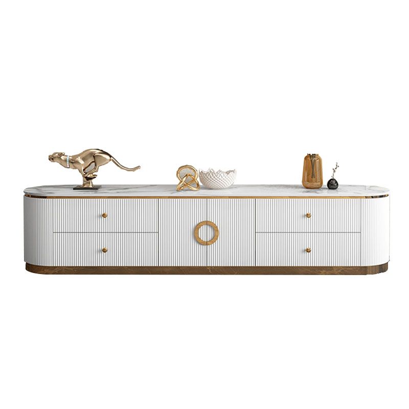 White Glam TV Stand Metal TV Console with 4 Drawers Included Clearhalo 'furn' 'furn_tv_stands_entertainment_centers' 'Furniture' 'Living Room Furniture' 'TV Stands & Entertainment Centers' 'TV Stands & Media Storage Furniture' 'tv_stands_entertainment_centers' 1200x1200_9986cb4a-b70f-4007-8b67-ee9bd4a07a91