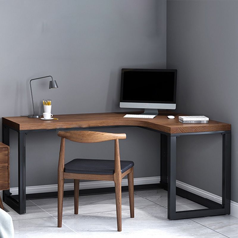 Solid Wood Writing Desk Industrial L-Shaped Task Desk for Home Office Clearhalo 'furn' 'furn_office_desk' 'Furniture' 'Office Desks' 'Office Furniture' 'office_desk' 1200x1200_9986d596-18e3-45d5-88e4-94de2e7a1ff0