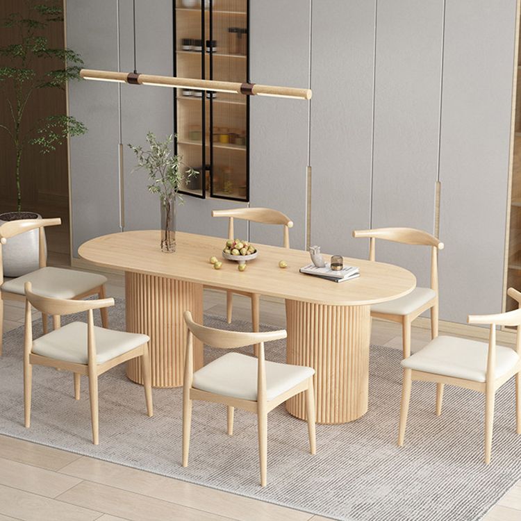 Contemporary Style Dining Oval Table Dining Wooden Table for Restaurant with Wood Legs Clearhalo 'Dining Tables & Seating' 'Dining Tables' 'dining_table' 'furn' 'furn_dining_table' 'Furniture' 'furniture_dining_table' 'Kitchen & Dining Furniture' 1200x1200_998a422a-859c-4016-a66c-490dc7e0e687