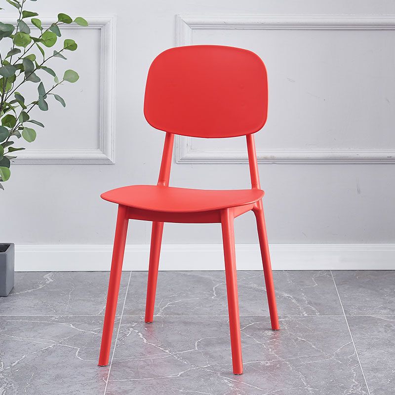 Contemporary Kitchen Dining Side Chair Open Back Plastic Chair