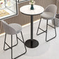 Industrial Leather Counter-height Stool Footrest Shop Dining Stool with Metal Base