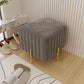 Contemporary Pouf Ottoman Velvet Upholstered Solid Color Square Ottoman with Metal Legs