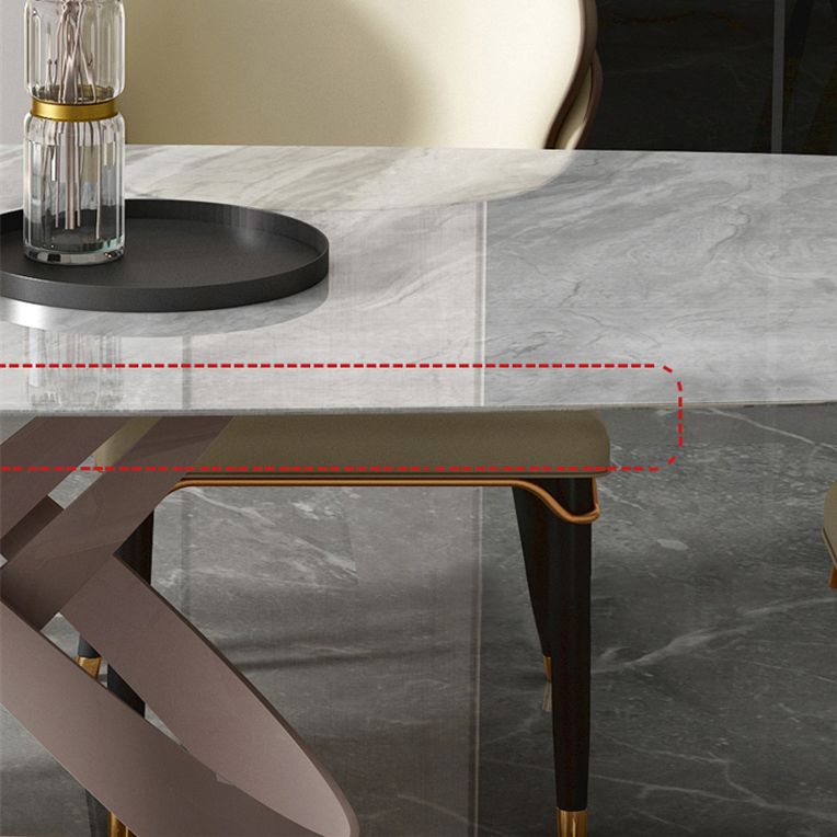 Casual Sintered Stone Standard Dining Table Rectangle Shape Dining Table with Pedestal Base Clearhalo ' dining_table' 'Dining Tables & Seating' 'Dining Tables' 'furn' 'furn_dining_table' 'Furniture' 'furniture_dining_table' 'Kitchen & Dining Furniture' 'kitchen&dining_furn' 'kitchen' 'kitchen_dining_table' 1200x1200_998b37f9-4817-4d61-8d66-a5d8b5b4cc7d