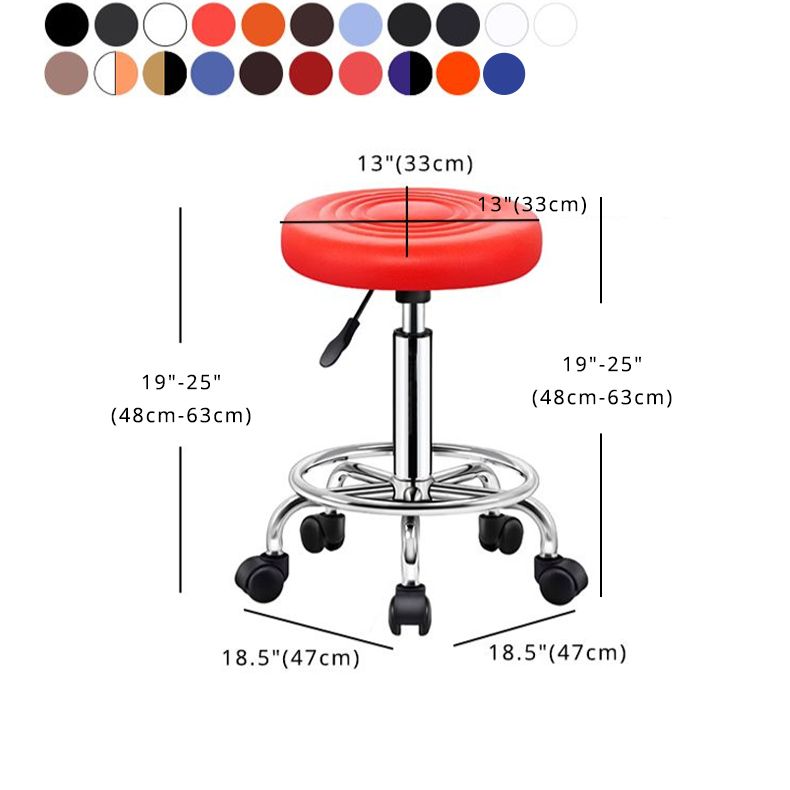 Modern Liftable Rotatable Counter Stool Steel Beauty Shop Bar Stool with Leather Cushion Clearhalo 'Bar Furniture' 'Bar Stools' 'bar_stools' 'furn' 'furn_bar_stools' 'furniture_bar_stools' 'Kitchen & Dining Furniture' 'kitchen&dining_furn' 'kitchen' 'kitchen_furn' Furniture' 1200x1200_998ea098-b360-4588-bcca-ae1a4547dfae