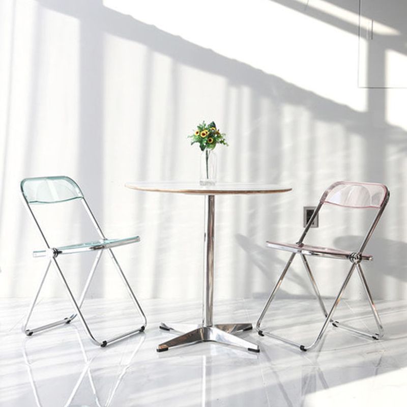 Industrial Style Plastic Dining Armless Chair Open Back Folding Side Chairs Clearhalo ' kitchen&dining_furn' 'Dining Chairs' 'Dining Tables & Seating' 'dining_chair' 'furn' 'furn_dining_chair' 'Furniture' 'furniture_dining_chair' 'Kitchen & Dining Furniture' 'kitchen' 1200x1200_998eb2f3-5b53-4494-9008-79471a5c8a70