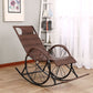 Modern Spindle Wicker Rocking Chair Metal Frame Wheel Handrail Design Rocker Chair