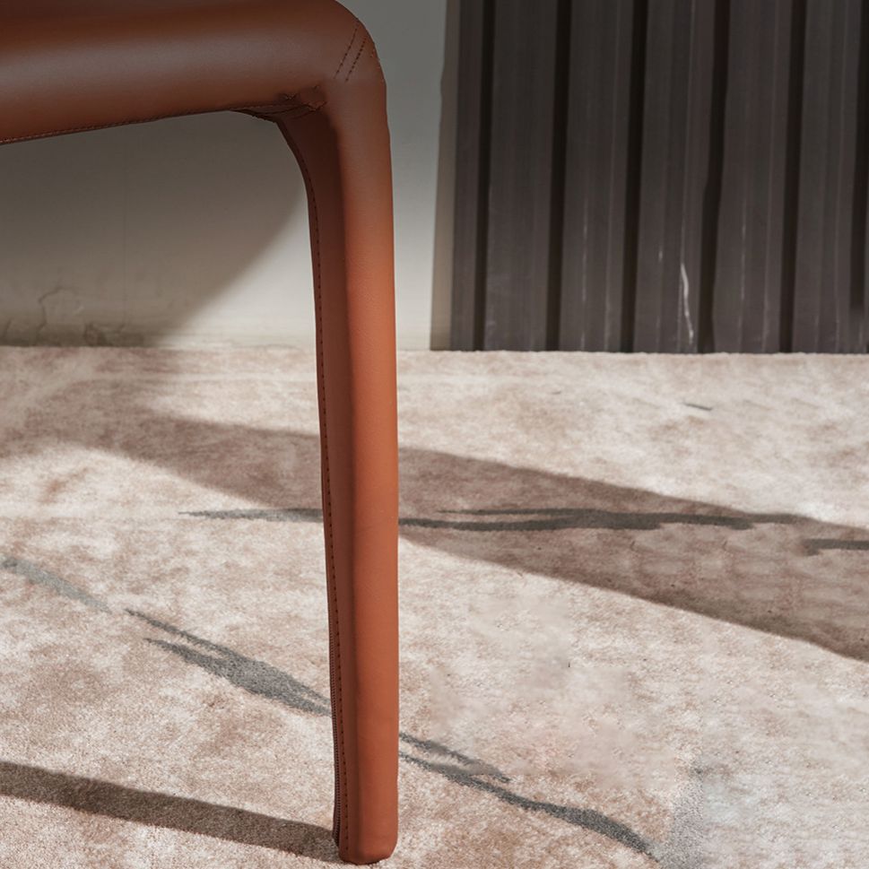 Designer Style Leather Home Arm Chair Wingback Matte Finish Dining Chair Clearhalo ' kitchen&dining_furn' 'Dining Chairs' 'Dining Tables & Seating' 'dining_chair' 'furn' 'furn_dining_chair' 'Furniture' 'furniture_dining_chair' 'Kitchen & Dining Furniture' 'kitchen' 1200x1200_998f3f2b-b6a4-485b-953e-bcf911dd00f3