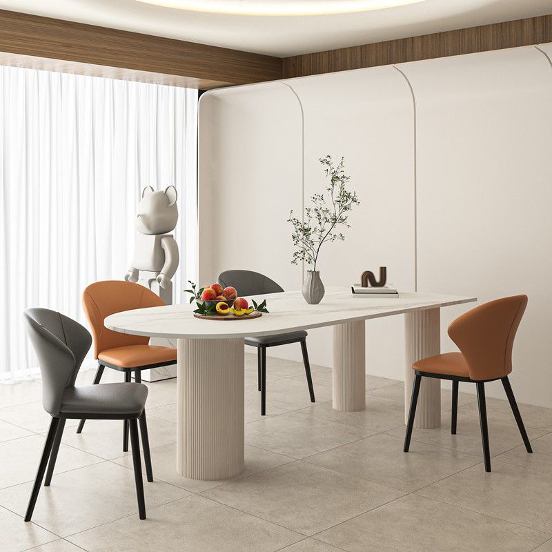 Contemporary Stone Dinner Table Tripod Base Dining Room Table for Home Clearhalo ' dining_table' 'Dining Tables & Seating' 'Dining Tables' 'furn' 'furn_dining_table' 'Furniture' 'furniture_dining_table' 'Kitchen & Dining Furniture' 'kitchen&dining_furn' 'kitchen' 'kitchen_dining_table' 1200x1200_998f8727-9345-4b22-bad3-66c1d904a88a