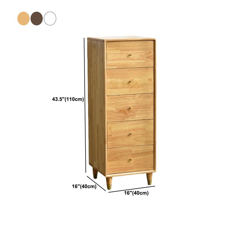 Moderne hölzerne Akzent Brust 15.74 "breite Gummi -Brust mit 5 Schubladen