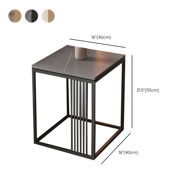 Contemporary Glam Marble Top Side Accent Table Metal Frame End Table