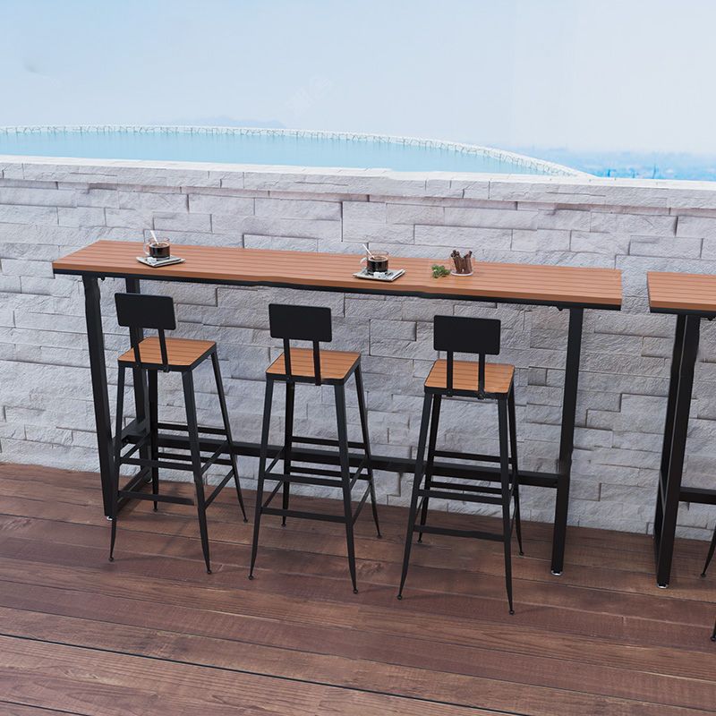 Outdoor 42-inch Height Bar Table Industrial Style Wood Bar Table Clearhalo 'Bar Furniture' 'Bar Tables' 'bar_tables' 'furn' 'furn_bar_tables' 'Furniture' 'furniture_bar_tables' 'Kitchen & Dining Furniture' 1200x1200_9993dbe7-095d-4985-9caa-d0d54940a359