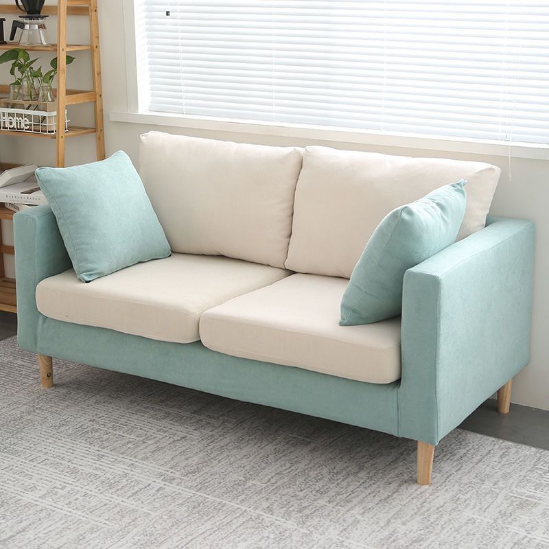 Polish Finish Sofa Square Arm Sofa Loose Back Loveseat For Apartment and Room Clearhalo 'furn' 'furn_sofas' 'Furniture' 'furniture_sofas' 'kitchen' 'kitchen_sofas' 'Living Room Furniture' 'Sofa' 'sofas' 1200x1200_9993dccb-aa95-4ee1-81cb-65d8271b5ed4