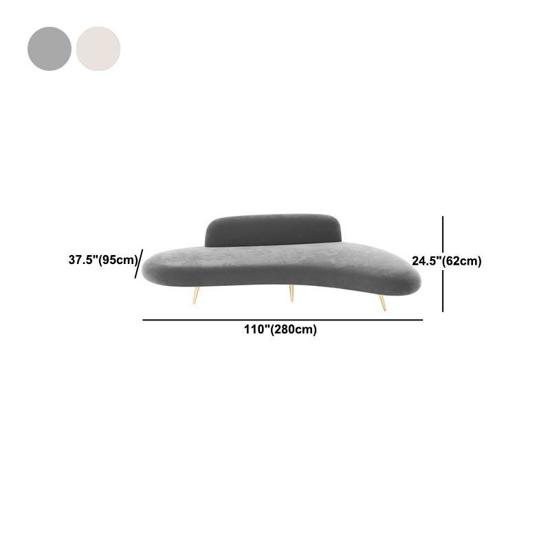 37,40 "breites gebogenes Sofa zeitgenössisches samtloses armloses Sofa für Wohnzimmer