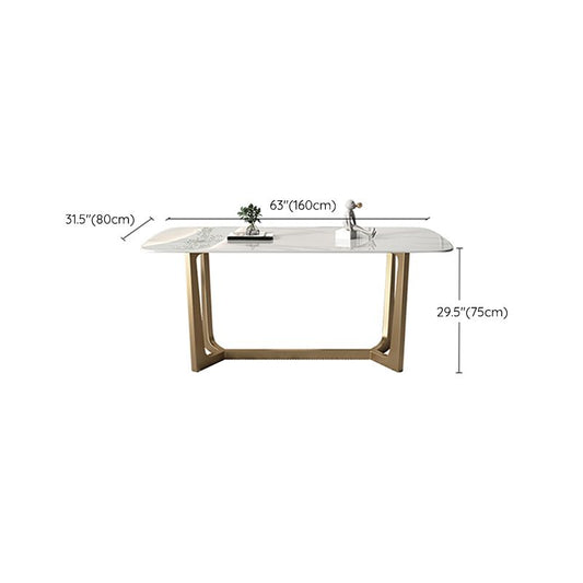 Juego de comedor rectangular 1/5/7 PCS Mesa de piedra sinterizada con sillas tapizadas