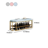 Glam Plain Storage Ottoman Velvet Rectangle Shelved Ottoman Pouf