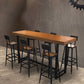 Brown Modern Bar Table Solid Wood Bar Table with Metal Base for Coffee Shop, Only Table Clearhalo 'Bar Furniture' 'Bar Tables' 'bar_tables' 'furn' 'furn_bar_tables' 'Furniture' 'furniture_bar_tables' 'Kitchen & Dining Furniture' 1200x1200_99958d05-9a3c-45a9-9764-168e21d7a871
