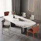 Modern Rectangle Dining Table Stone Top Table with Stainless Steel Sled Base Clearhalo ' dining_table' 'Dining Tables & Seating' 'Dining Tables' 'furn' 'furn_dining_table' 'Furniture' 'furniture_dining_table' 'Kitchen & Dining Furniture' 'kitchen&dining_furn' 'kitchen' 'kitchen_dining_table' 1200x1200_9995d25a-b8f1-4909-a833-1fa1fe00afe1