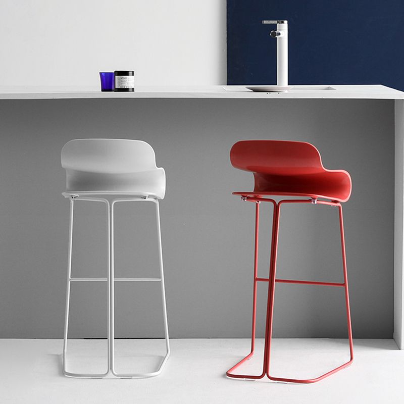 Nordic Simple Low Back Barstool Indoor Iron Tall Stool with Plastic Seat Clearhalo 'Bar Furniture' 'Bar Stools' 'bar_stools' 'furn' 'furn_bar_stools' 'furniture_bar_stools' 'Kitchen & Dining Furniture' 'kitchen&dining_furn' 'kitchen' 'kitchen_furn' Furniture' 1200x1200_9995d556-c2f4-4131-a5a5-608dd0c73168