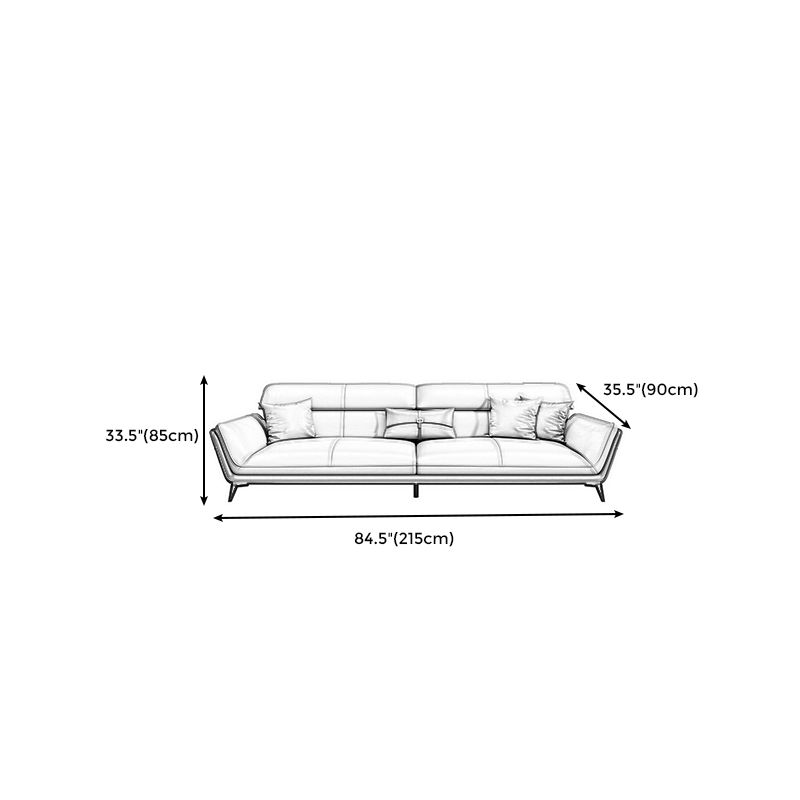 33.46" H Flared Arm Modern Sofa with Sewn Pillow Back Metal Legs Sofa Clearhalo 'furn' 'furn_sofas' 'Furniture' 'furniture_sofas' 'Living Room Furniture' 'Sofa' 'sofas' 1200x1200_99976d69-9042-4e61-a7ba-214168ea55af